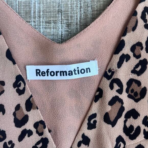Reformation Feline Leopard Print Mini Dress Size S - Picture 2 of 5